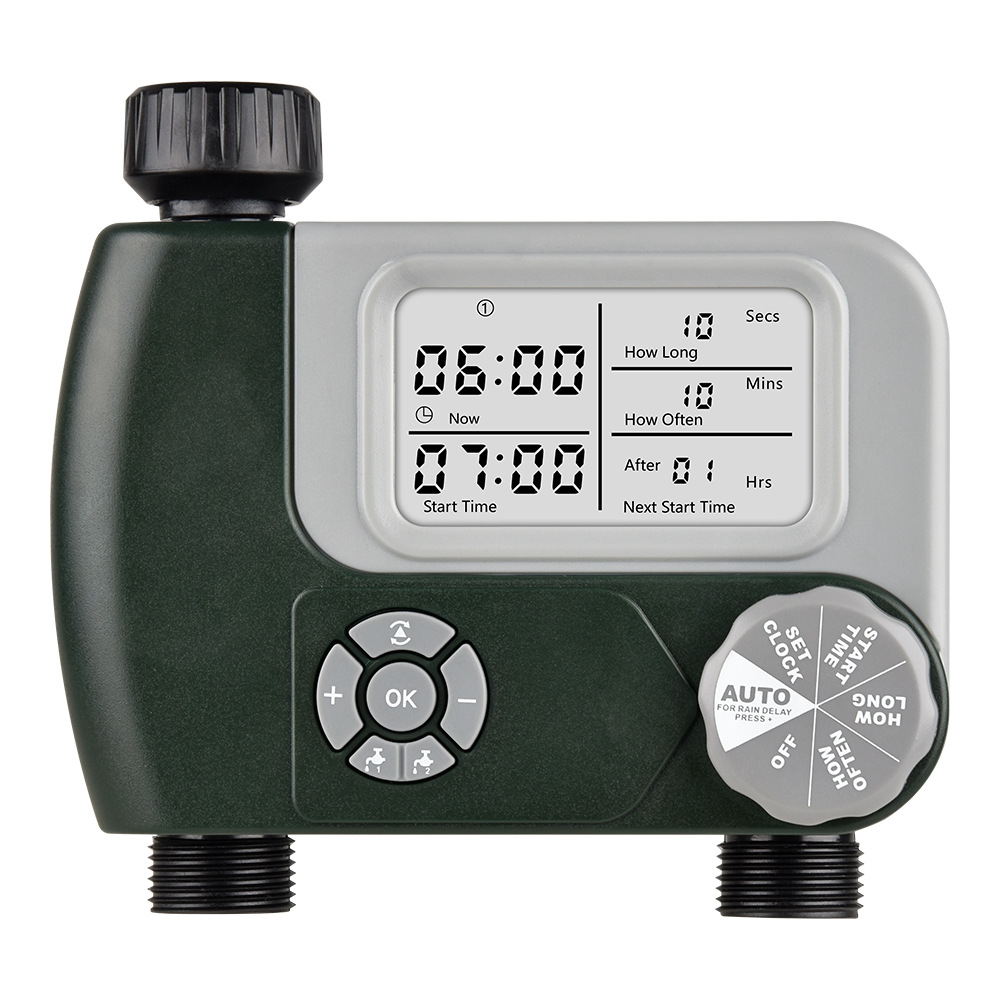 Timer Dual Outlet - Exporteerbare buiten-tuin-gazon irrigatiecontroller met dubbele uitgang,