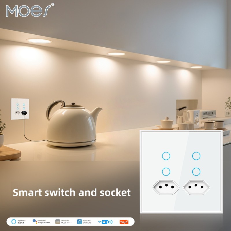 Timer Dual Outlet - MOES Tuya WiFi Smart Stekker 4