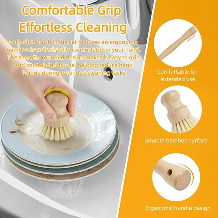 6-delige bamboe afwasborstelse - Substrate Coconut Fiber recensie en prijs